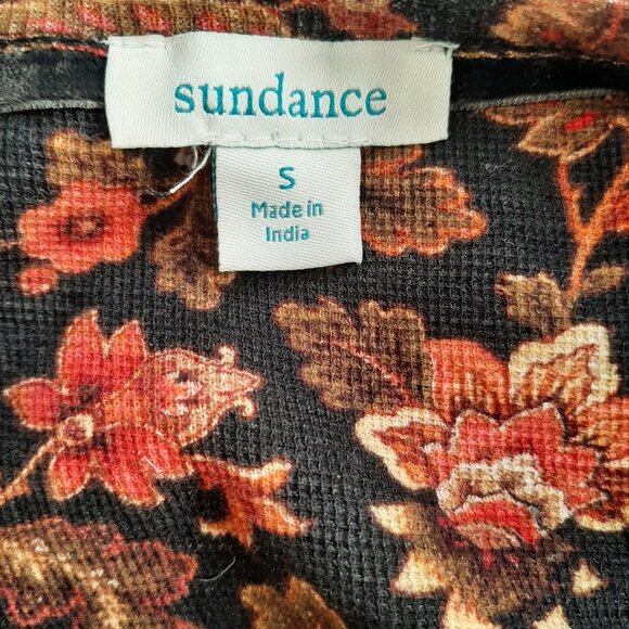 Sundance Women's Thermal Floral Henley Style Top Size Small 3/4 Sleeve - Picture 6 of 6